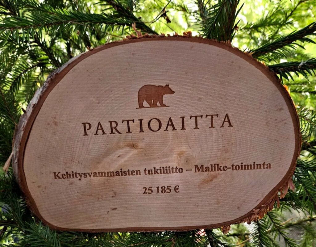 Partioaitta. Kehitysvammaisten tukiliitto - Malike-toiminta 25 185 €.